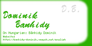 dominik banhidy business card